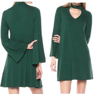 Karen Kane Glisten Up Mock Neck Bell Sleeve Dress